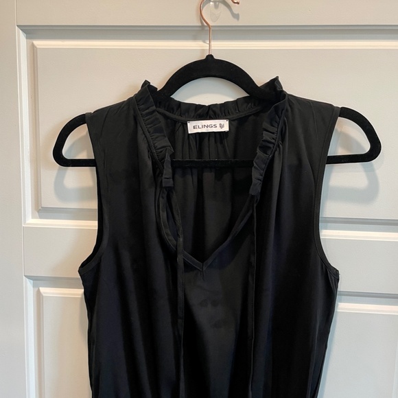 Black Tie-Neck Sleeveless A-Line Dress, M, NWOT - Picture 5 of 7